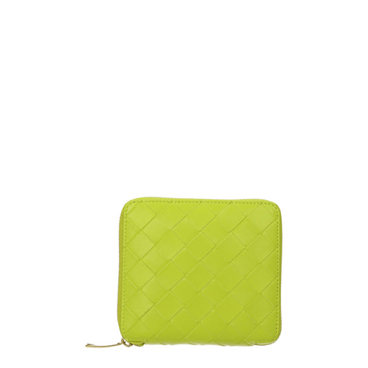 Bottega Veneta Wallets Women Leather Green/Chartreuse