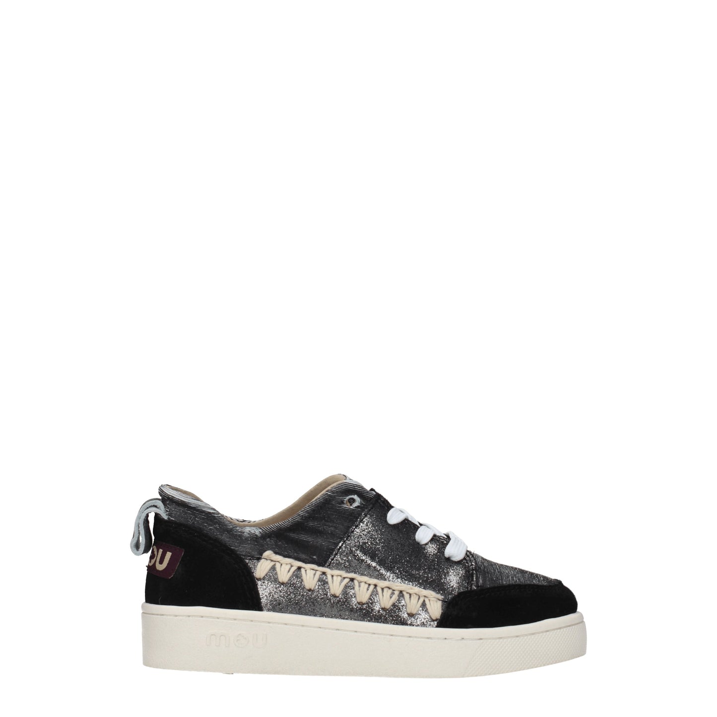 Mou Women's Sneakers in Suede Gray/Black