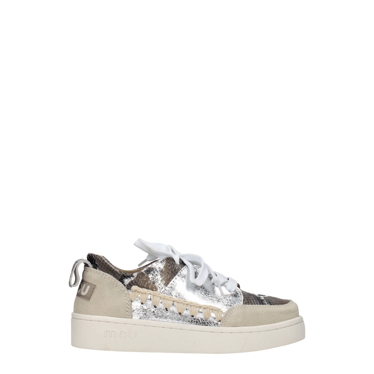 Mou Women's Sneakers in Leather Gray/Silver