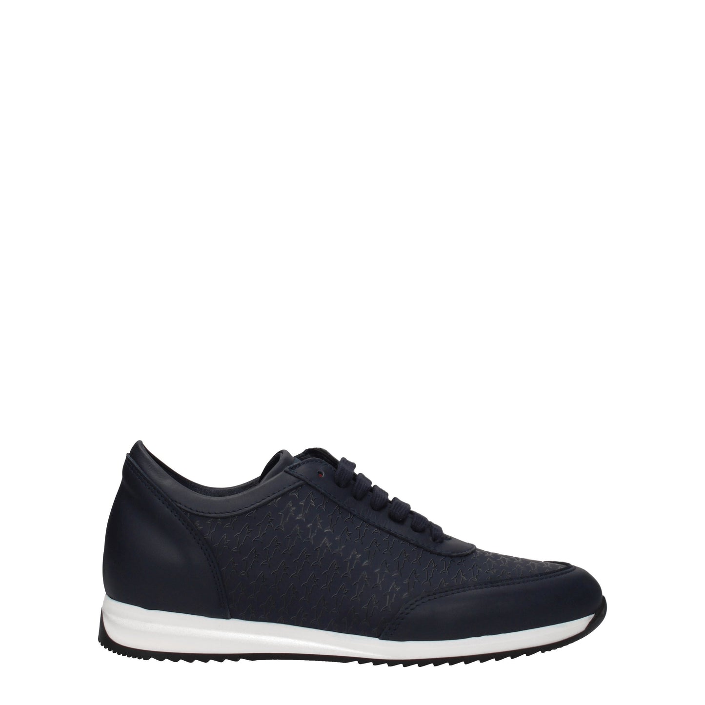 Paul e Shark Men's Sneakers in Leather Blue/Dark Blue