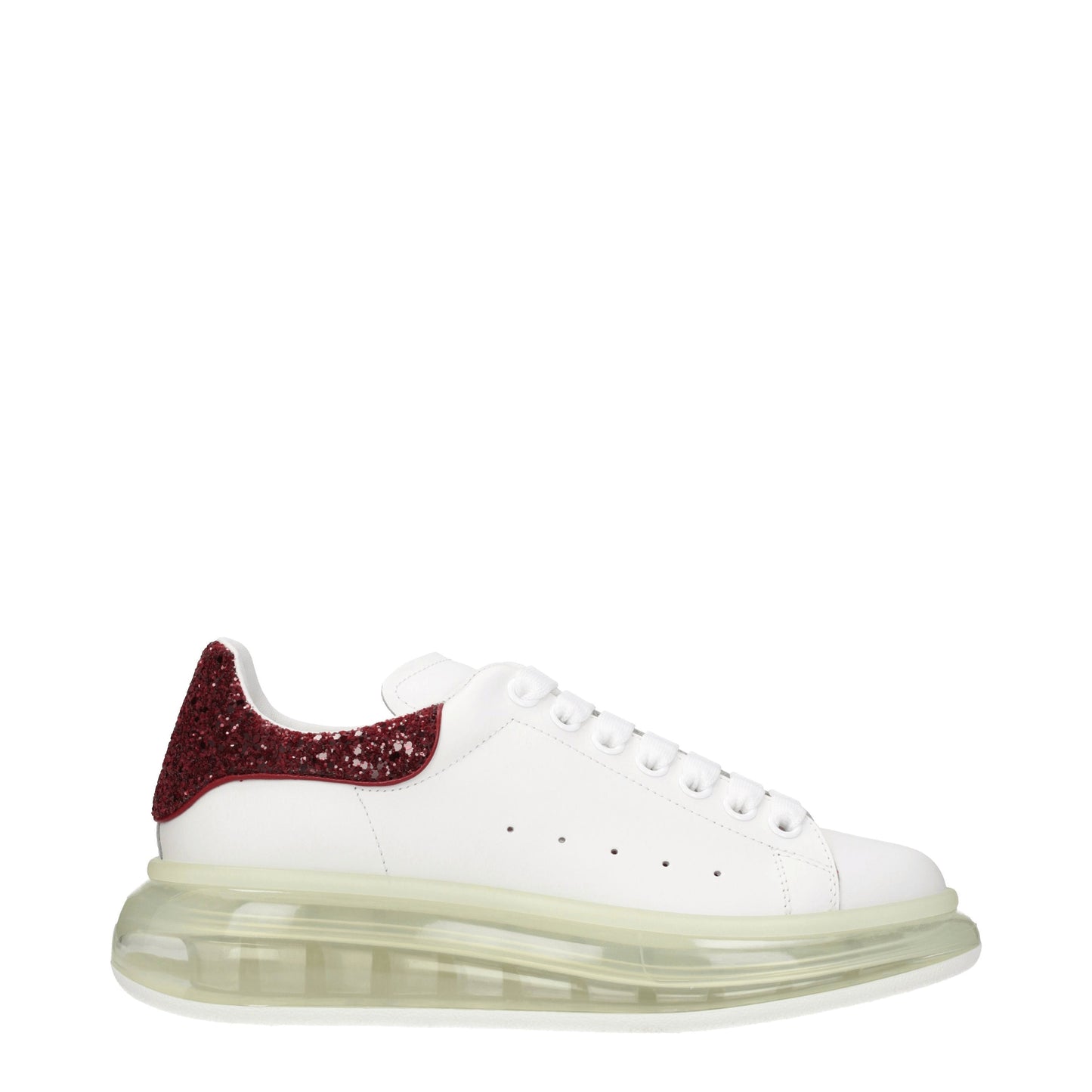 Alexander McQueen Women's Sneakers in Leather White/Raspberry