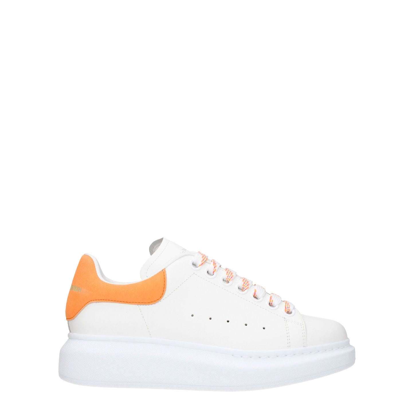 Alexander McQueen Women's Sneakers in Leather White/Orange