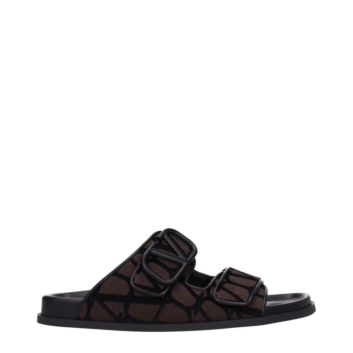 Valentino Garavani Sandals & Slippers Men Fabric  Brown/Dark Chocolate