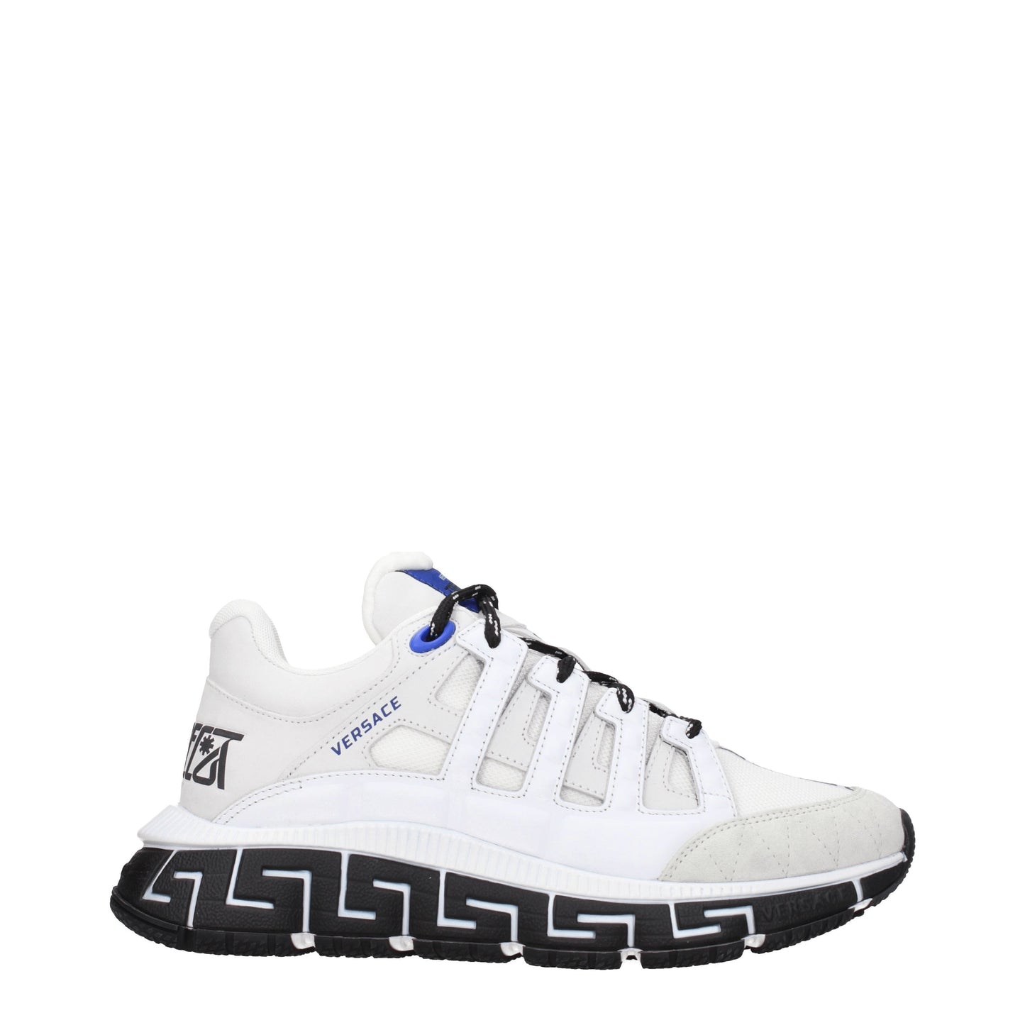 Versace Men's Sneakers in Suede White/Blue Navy