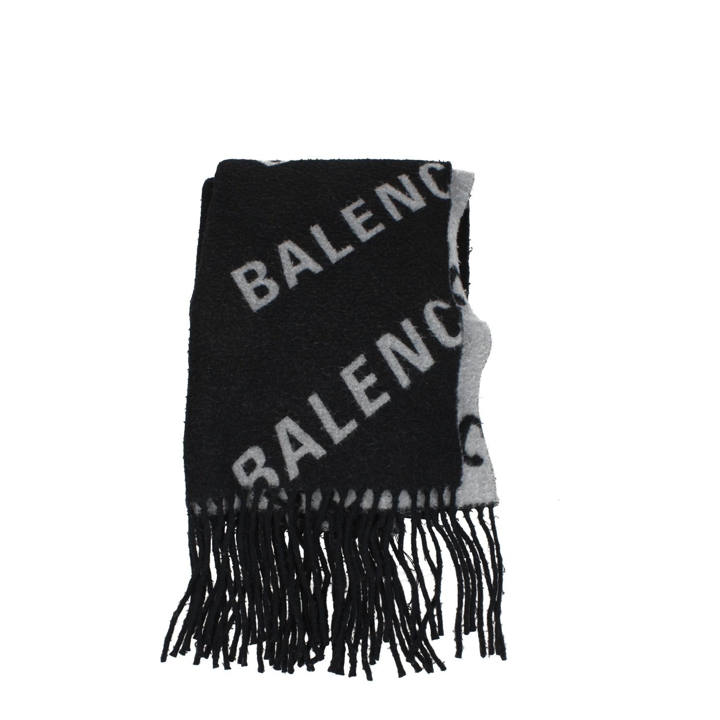 Balenciaga Scarves Men Wool Black/Grey