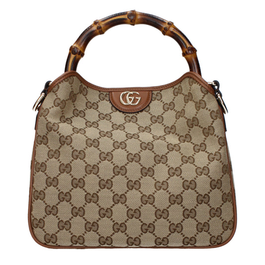 Gucci Handbags Women Fabric  Beige/Brown