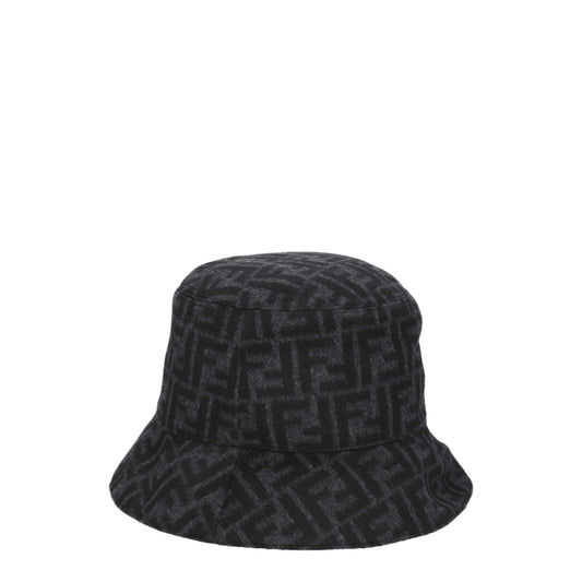 Fendi Hats Men Wool Gray/Anthracite