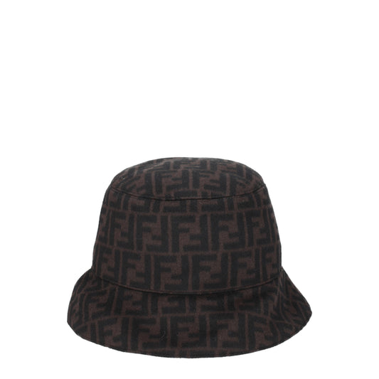 Fendi Hats Men Wool Brown/Pumpkin