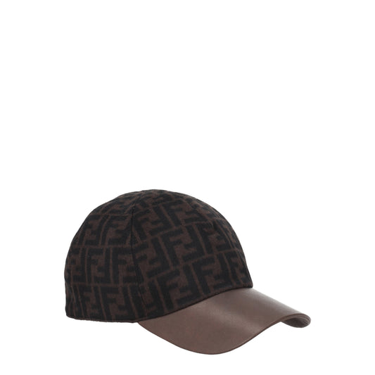 Fendi Hats Men Wool Brown/Pumpkin