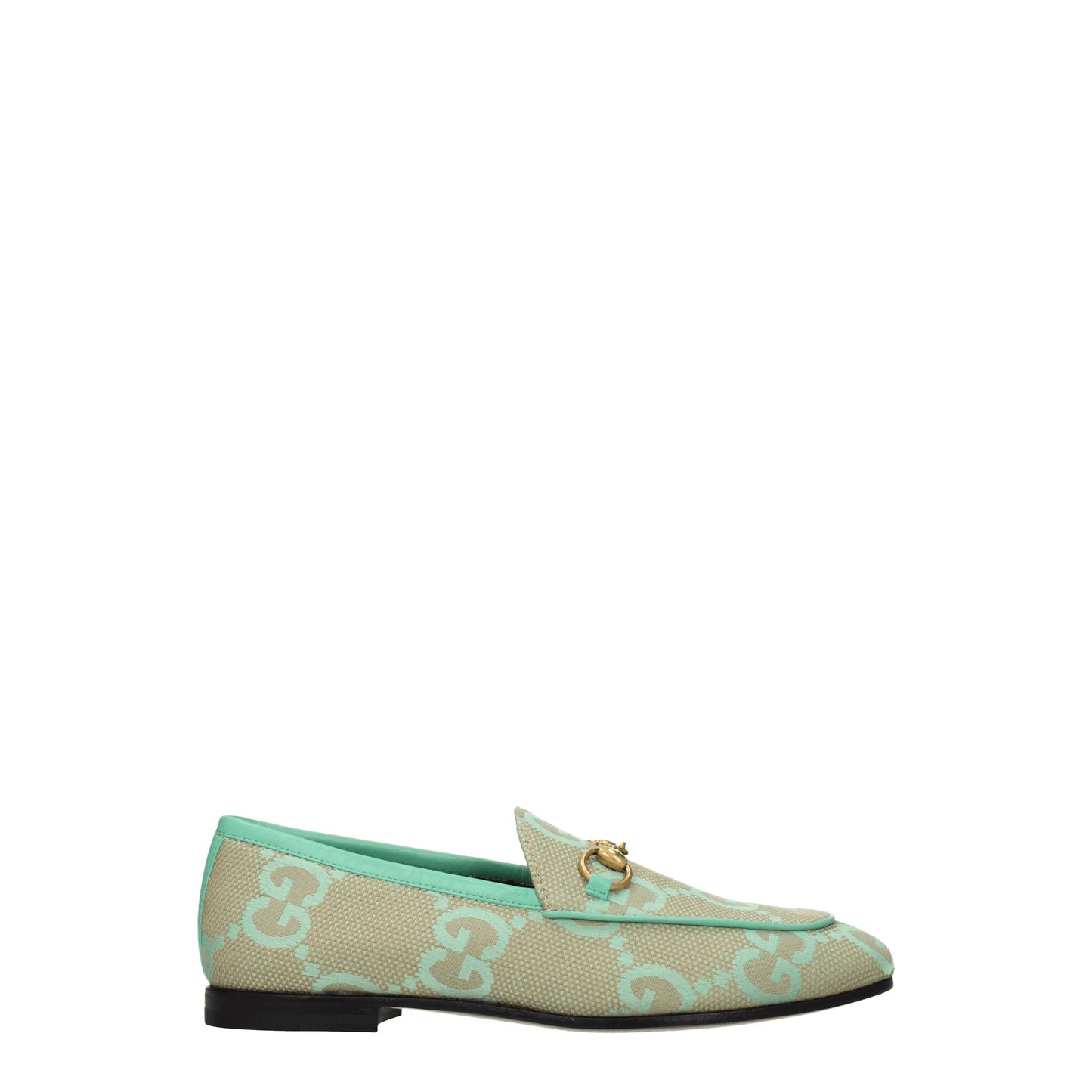 Gucci Women's Loafers in Fabric  Beige/Teal