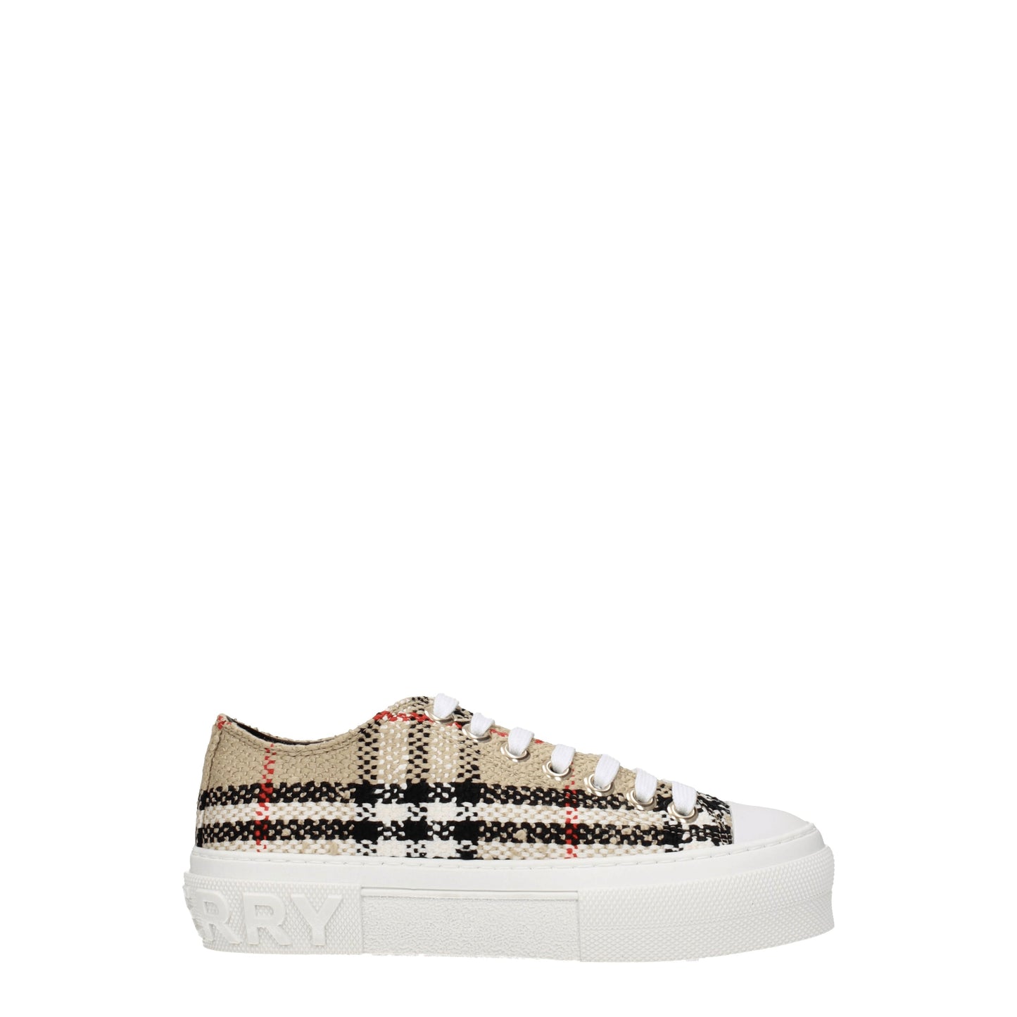 Burberry Women's Sneakers in Fabric  Beige/Multicolor