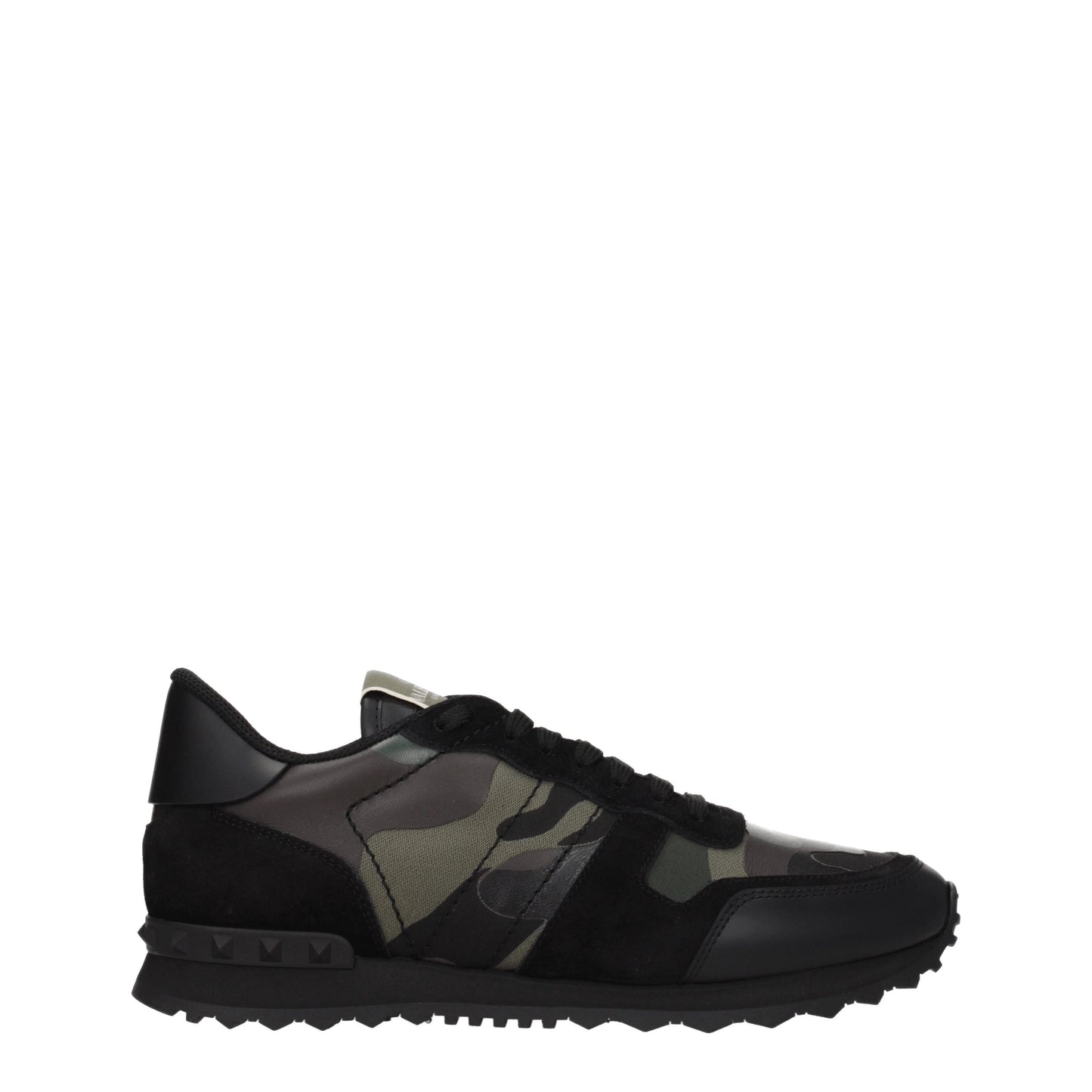 Valentino Garavani Men's Sneakers in Leather Black/Military Green