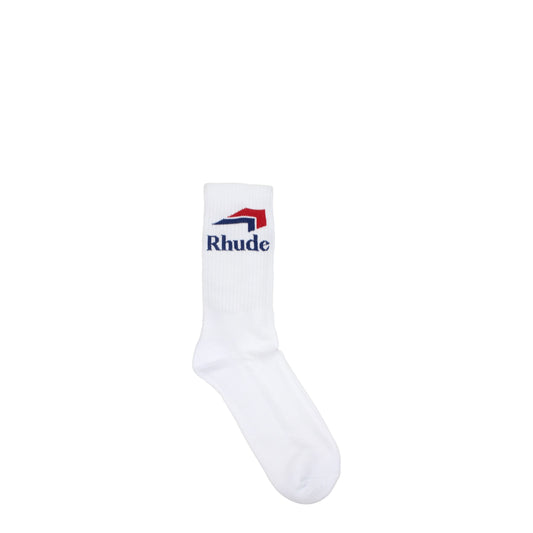 Rhude Socks Men Nylon White/Blue