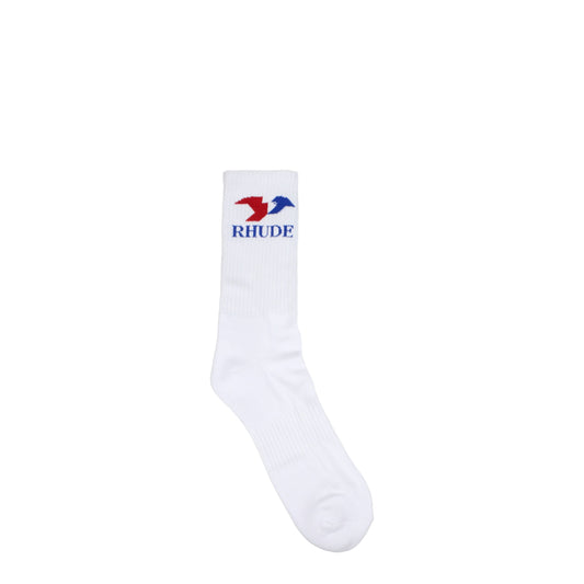 Rhude Socks Men Cotton White/Blue