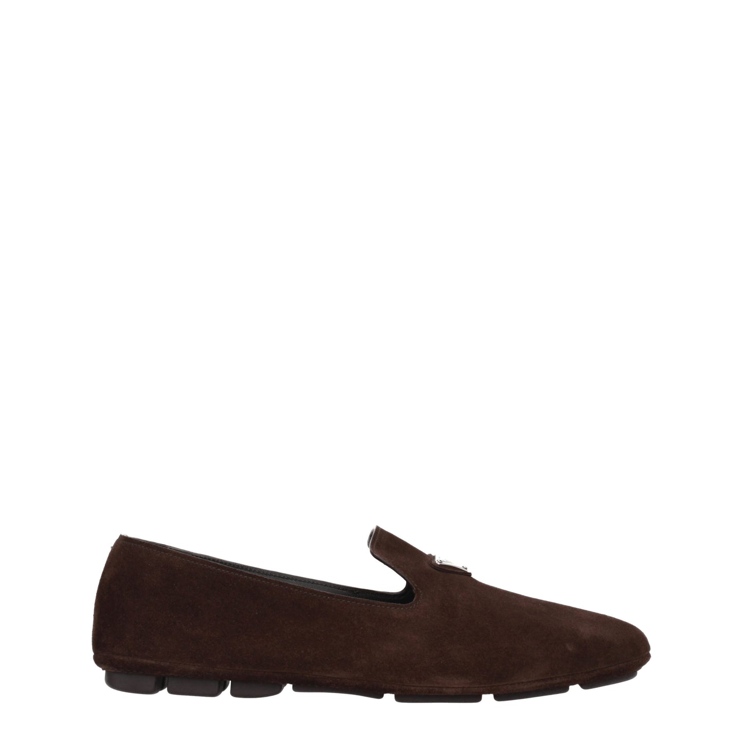 Prada Men's Loafers in Suede Brown/Dark Brown