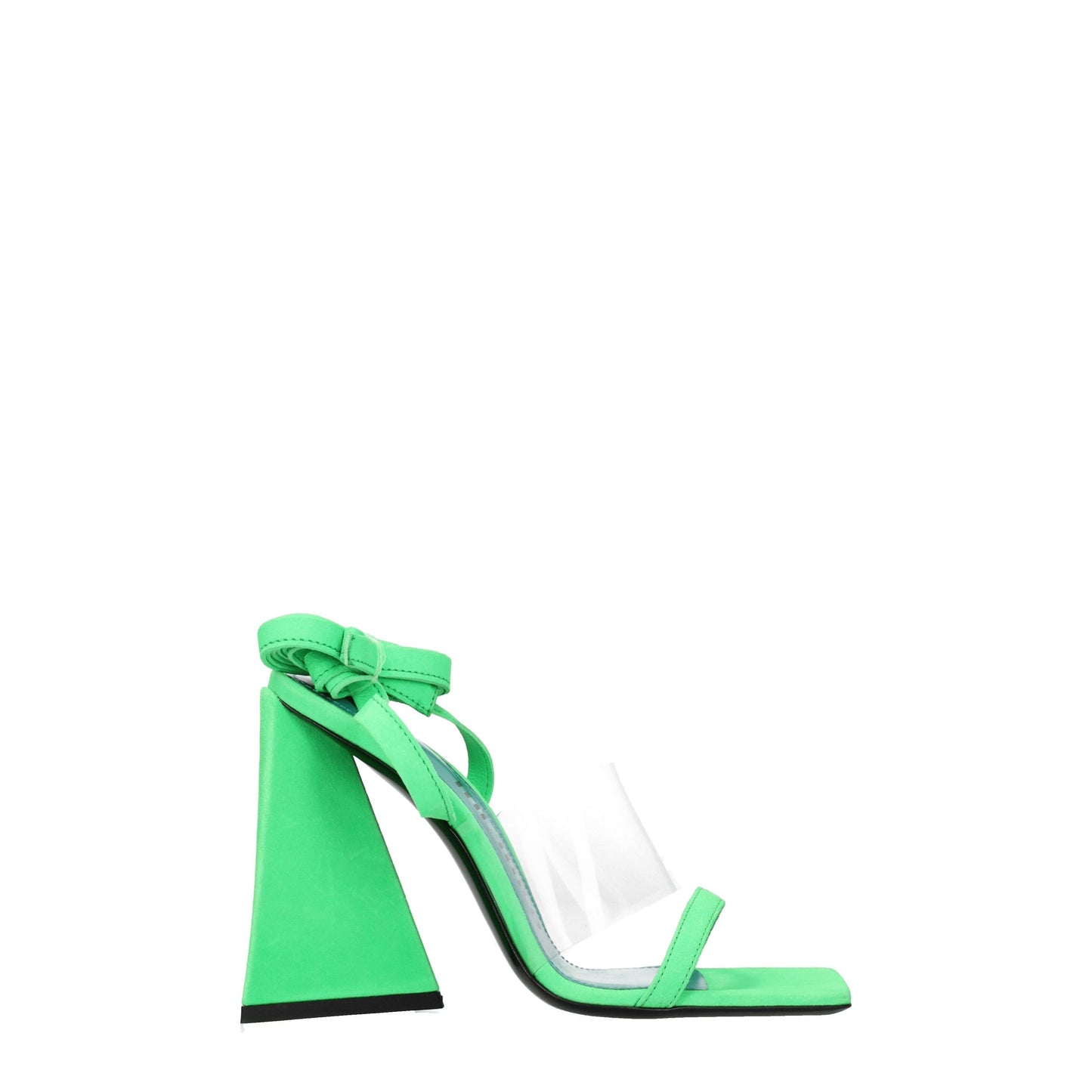 The Attico Women's Sandals in Suede Transparent/Fluo Green