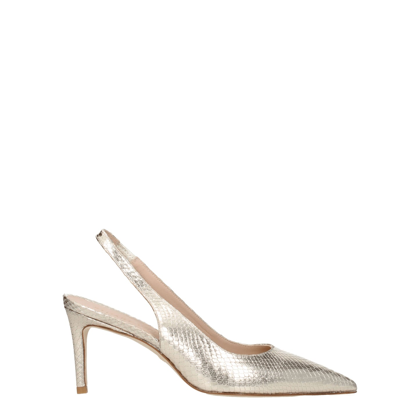 Stuart Weitzman Women's Sandals in Leather Gold/Platinum