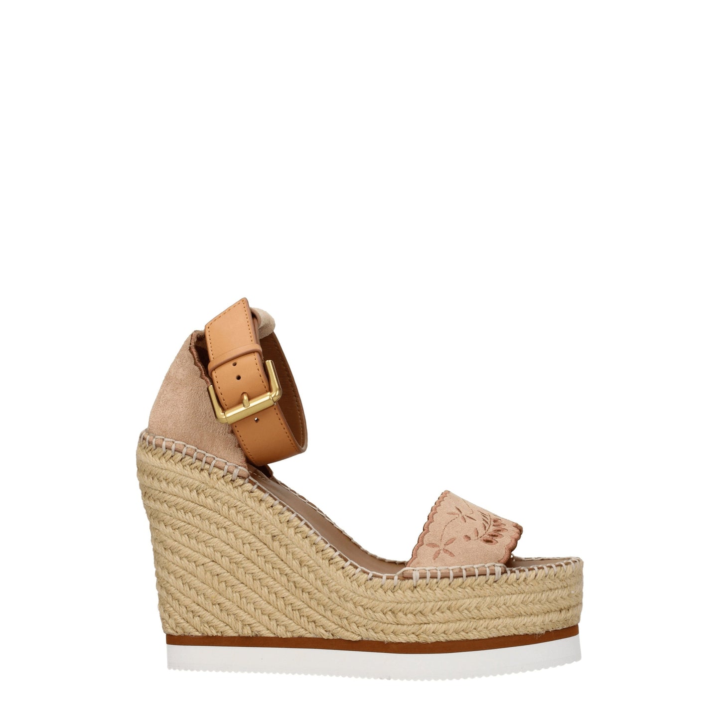 See by Chloé Women's Wedges in Suede Beige/Powder Pink