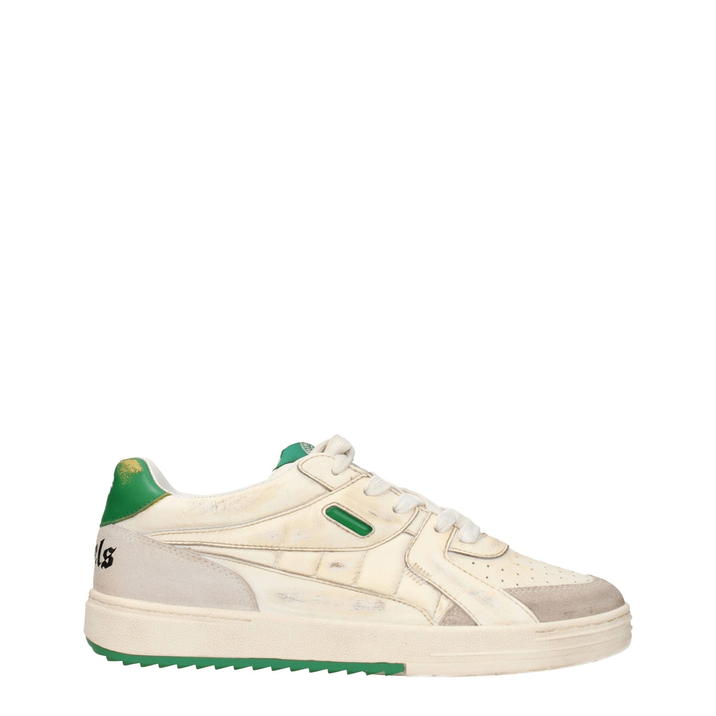 Palm Angels Men's Sneakers in Leather Beige/Green