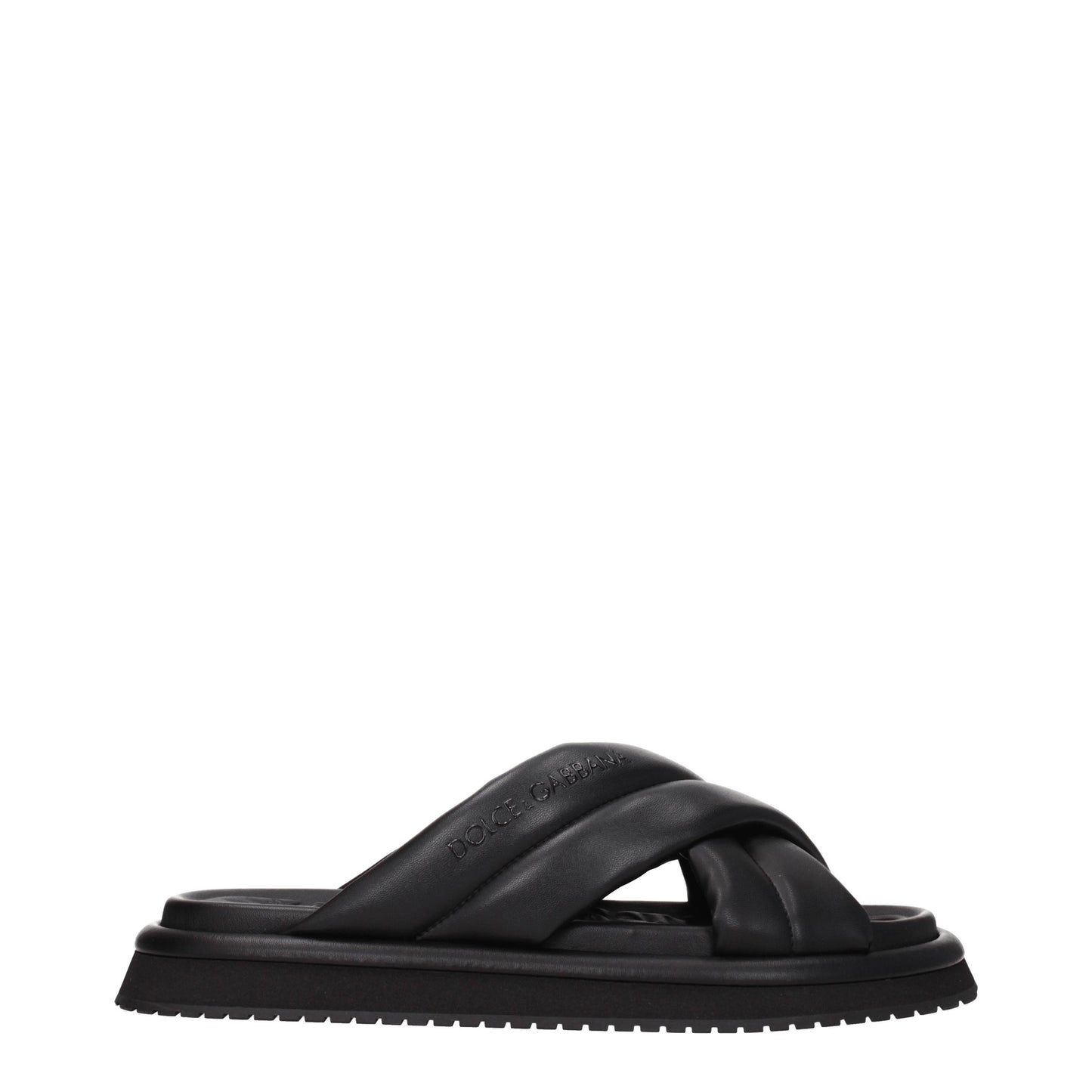 Dolce&Gabbana Sandals & Slippers Men Leather Black