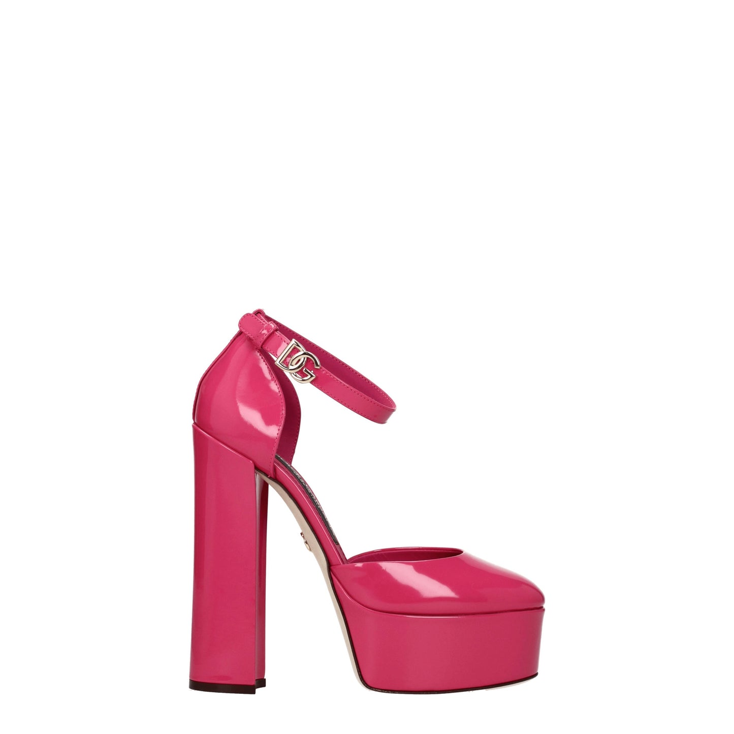 Dolce&Gabbana Women's Sandals in Patent Leather Pink/Geranium