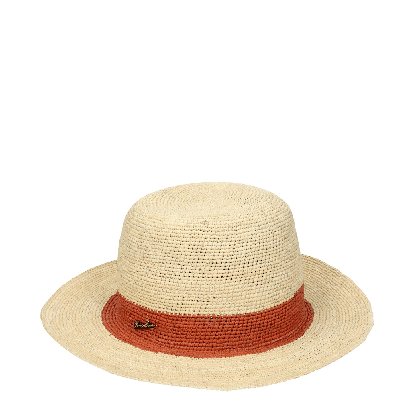 Borsalino Hats Women Straw Beige/Dark Orange