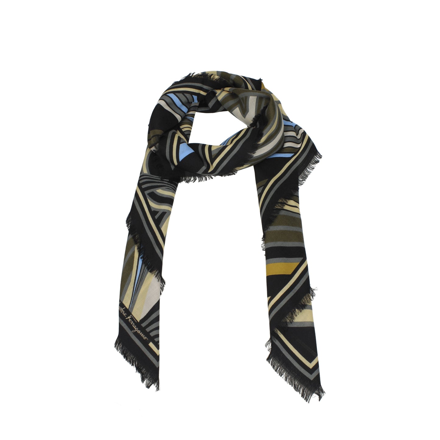 Salvatore Ferragamo Foulards Women Wool Black/Multicolor