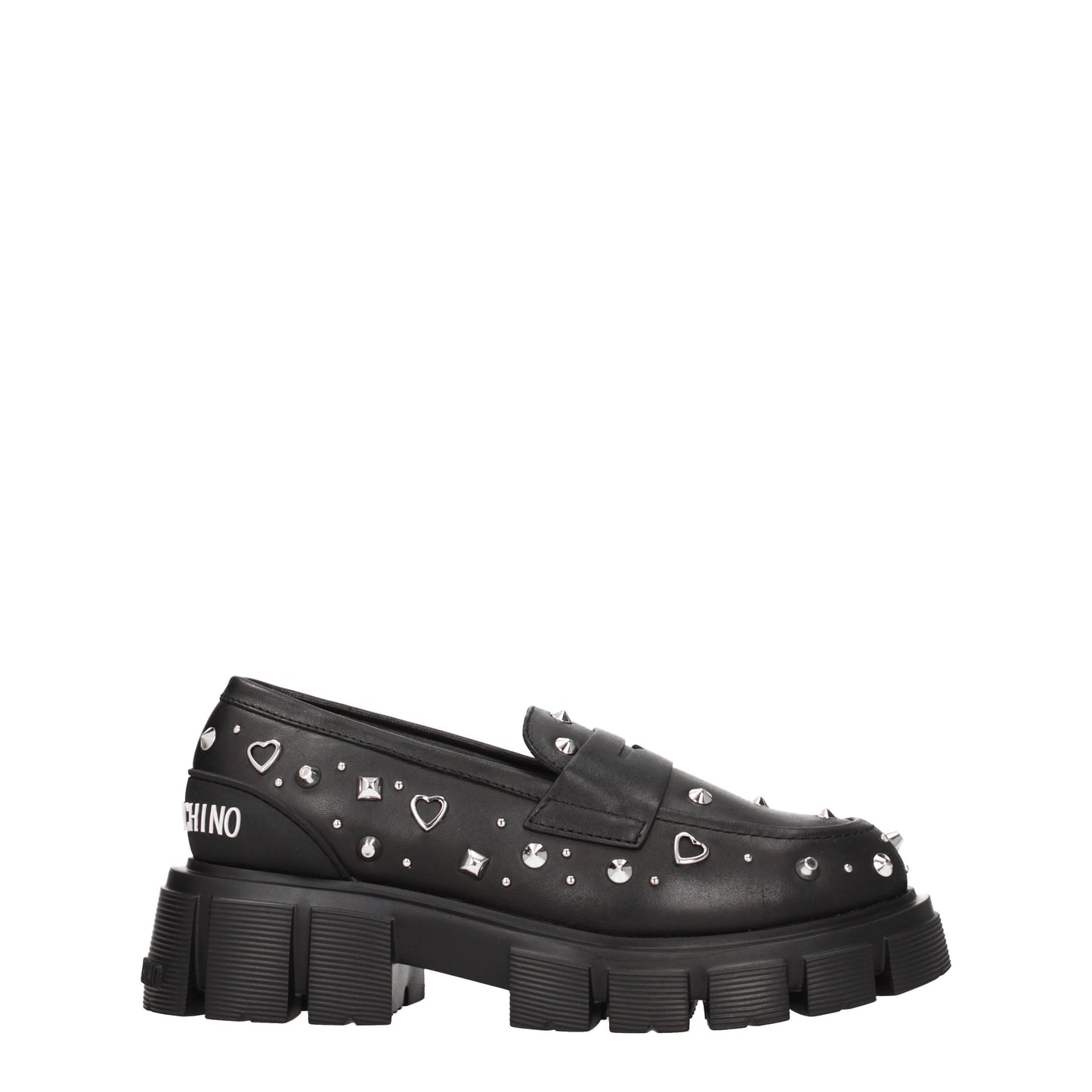 Love Moschino Women's Loafers in Leather Black