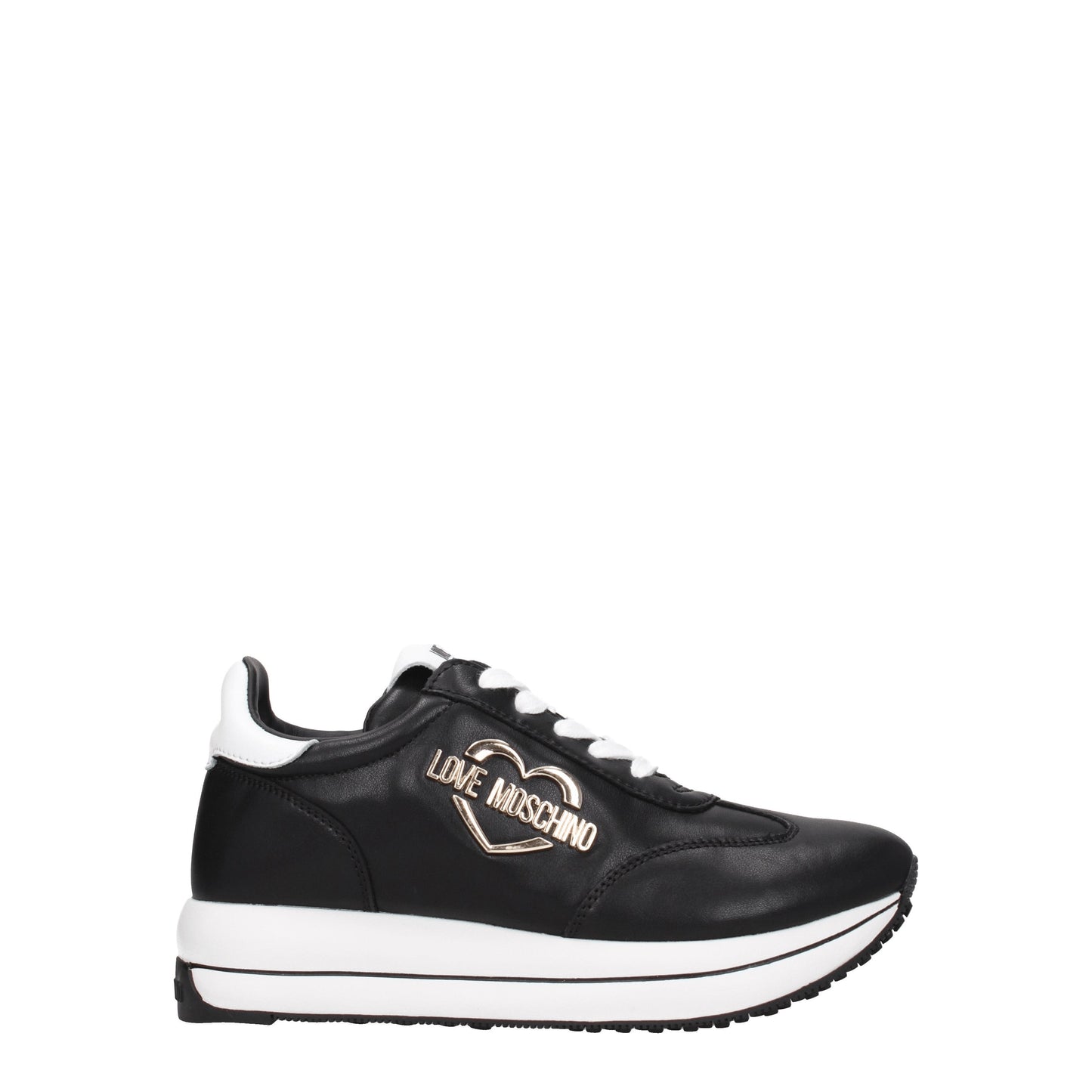 Love Moschino Women's Sneakers in Leather Black/White