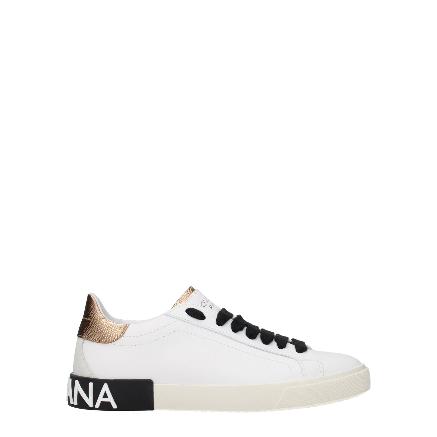 Dolce&Gabbana Women's Sneakers in Leather White/Gold