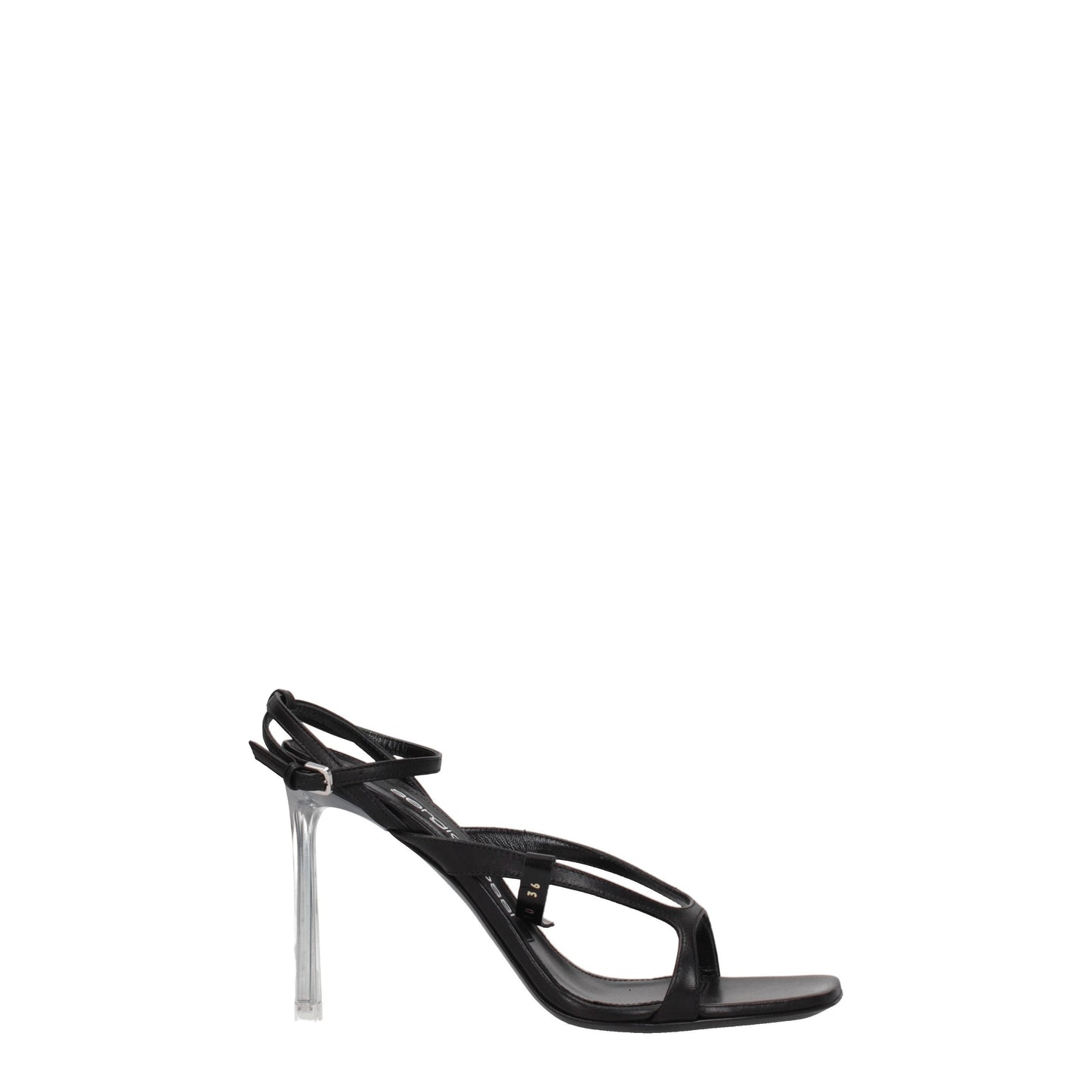 Sergio Rossi Women's Sandals in Leather Black/Transparent