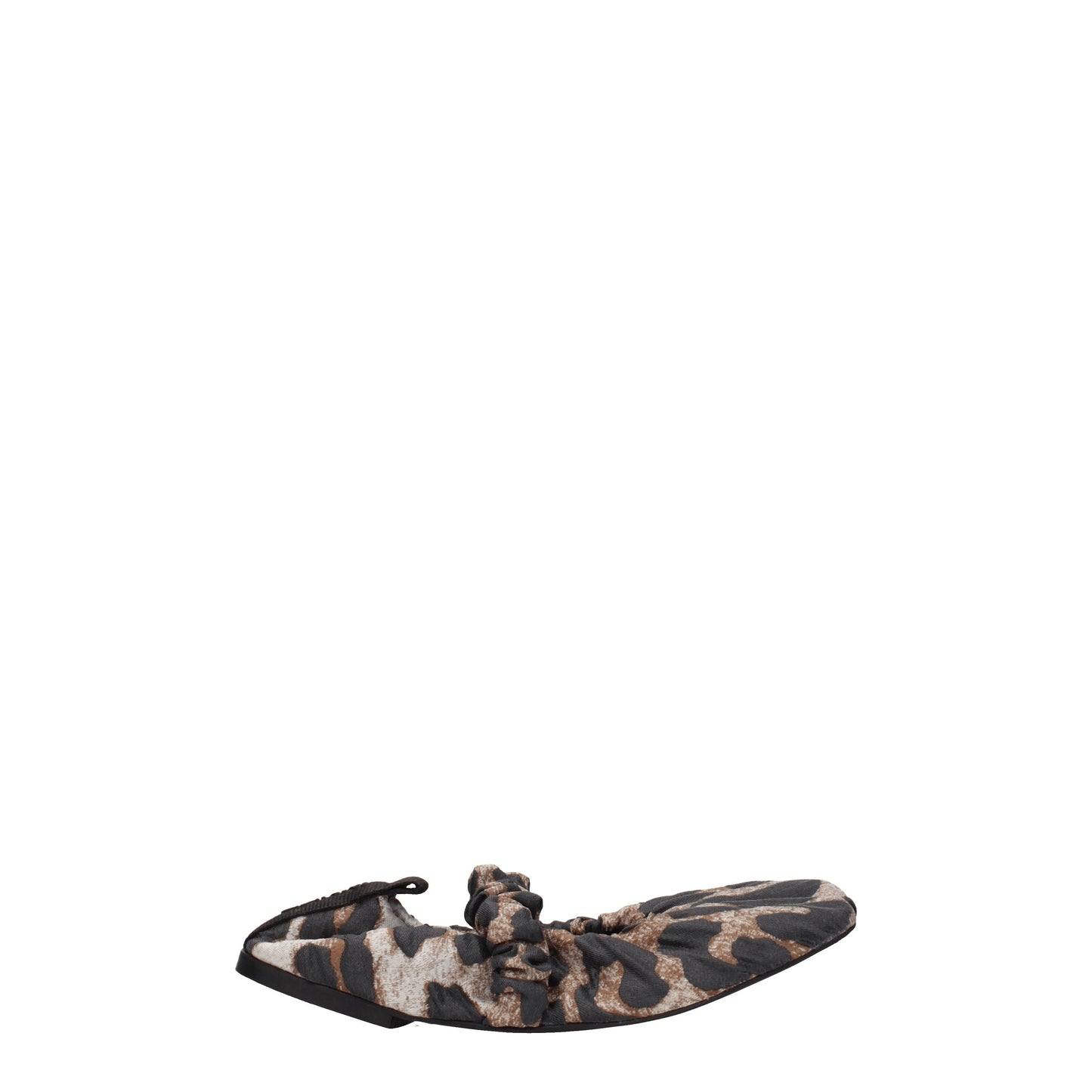 Ganni Women's Ballet Flats in Fabric  Beige/Leopard