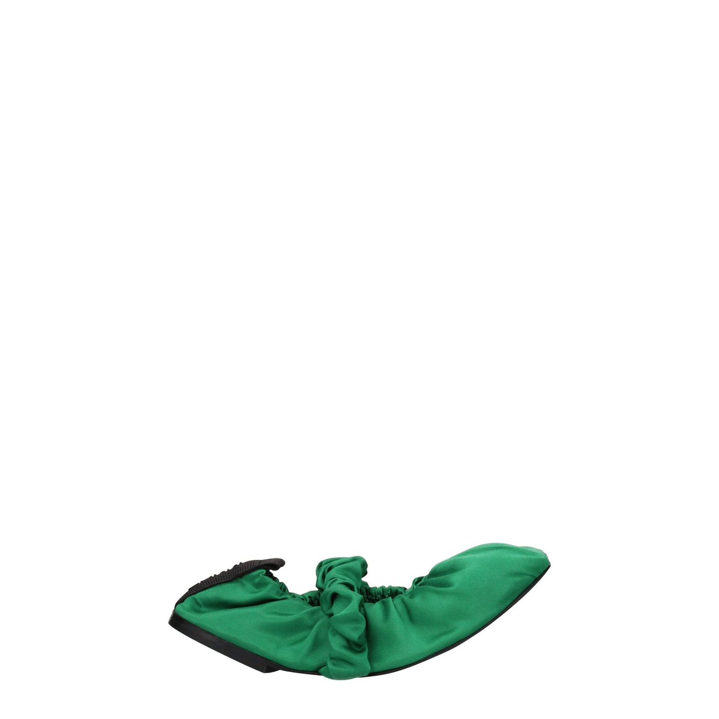 Ganni Women's Ballet Flats in Fabric  Green/Vivid Green