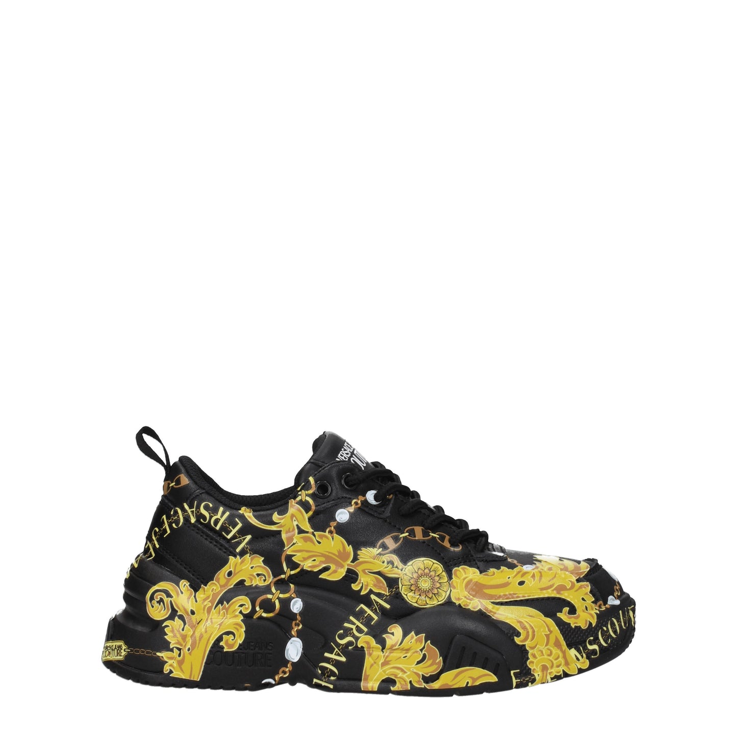 Versace Jeans Women's Sneakers in Leather Black/Gold