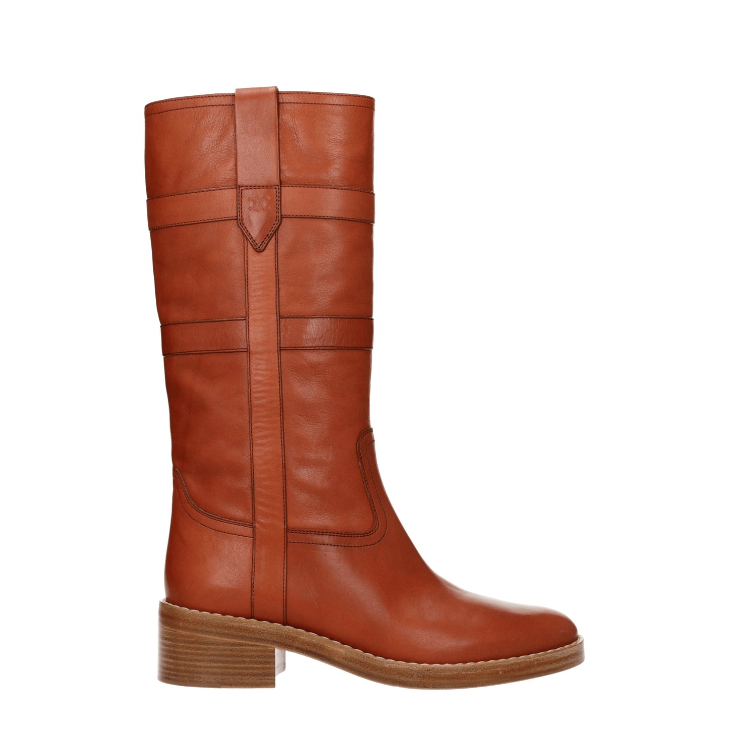 Celine Women's Boots in Leather Brown/Cognac