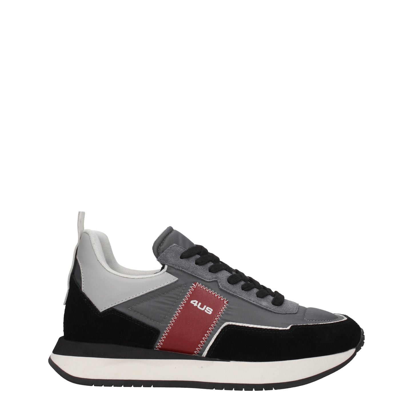 Cesare Paciotti Men's Sneakers in Fabric  Gray/Bordeaux