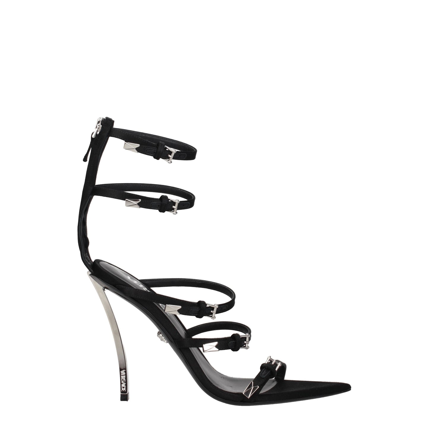 Versace Women's Sandals in Satin Black