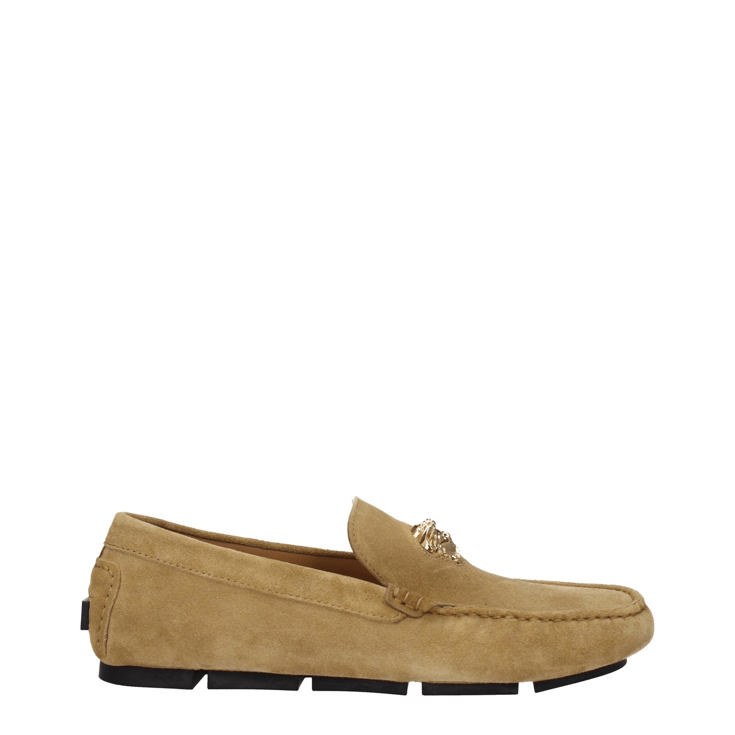 Versace Men's Loafers in Suede Beige/Sand