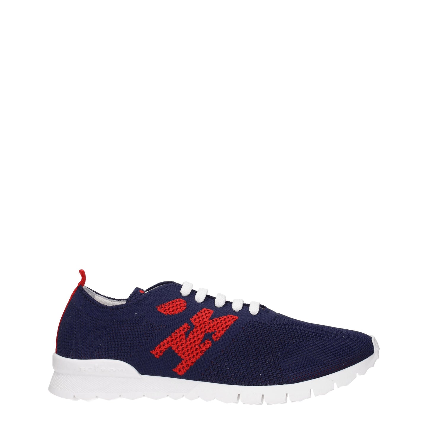 Kiton Men's Sneakers in Fabric  Blue/Red