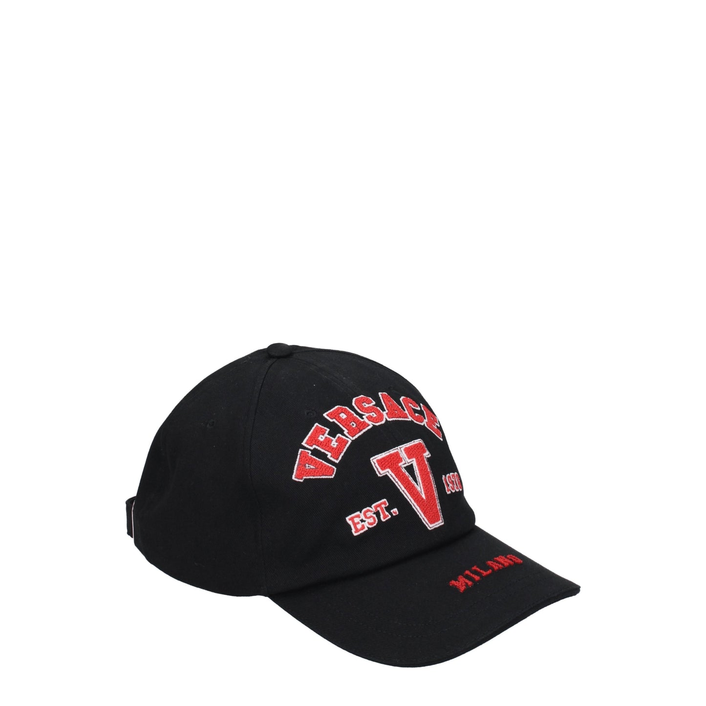 Versace Hats Men Cotton Black/Red