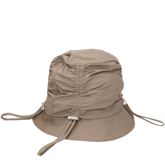 Jacquemus Hats Men Cotton Beige/Dark Beige