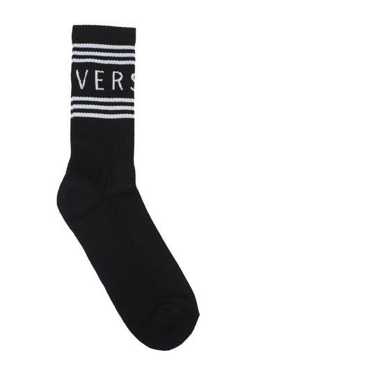 Versace Socks Men Cotton Black/White