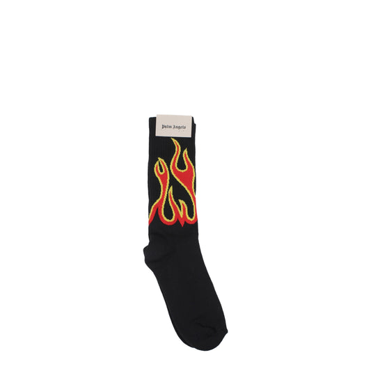 Palm Angels Socks Men Cotton Black/Red