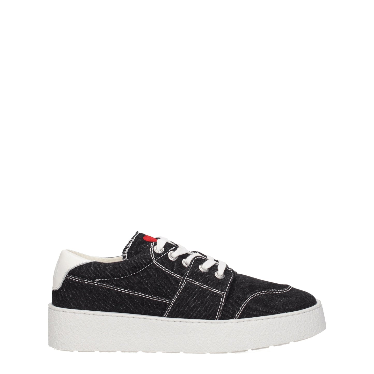 Ami Men's Sneakers in Fabric  Black/White