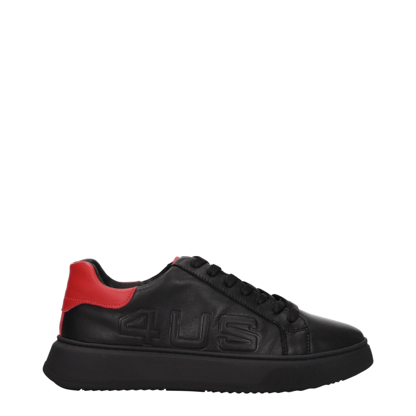 Cesare Paciotti Men's Sneakers in Leather Black/Red