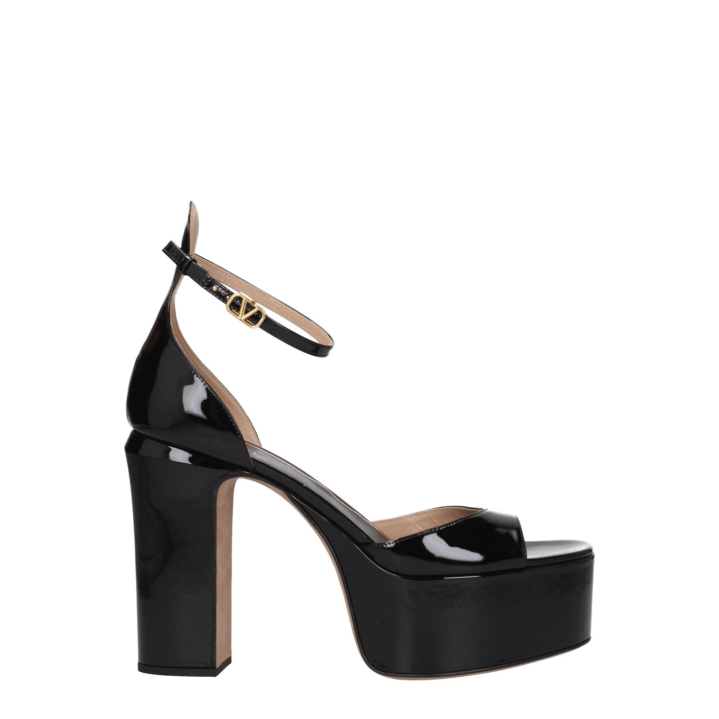 Valentino Garavani Women's Sandals in Patent Leather Black