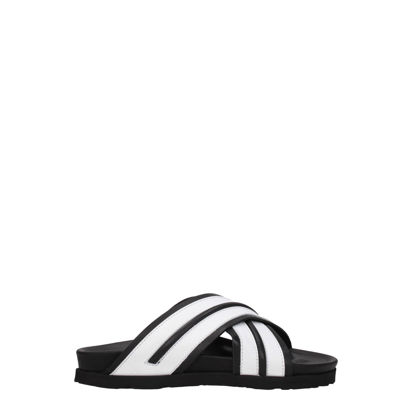 Palm Angels Women's Sandals & Slippers in Leather White/Black