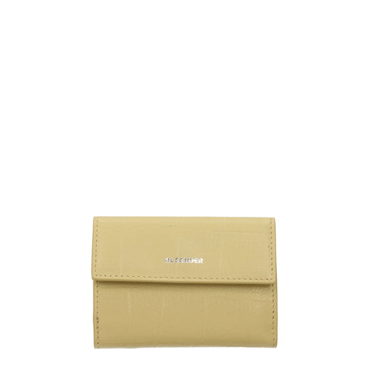 Jil Sander Wallets Women Leather Yellow/Lemon