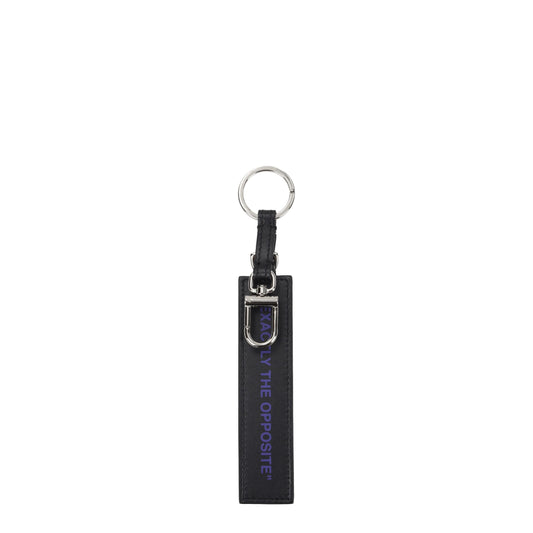 Off-White Keychain Men Leather Black/Violet