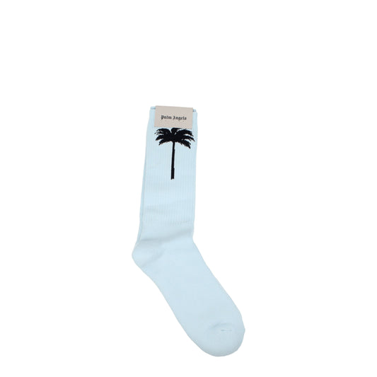 Palm Angels Socks Men Cotton Heavenly/Black